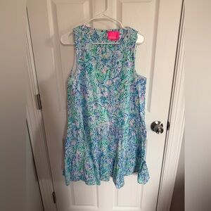 Lilly Pulitzer Blue and Green Mini Dress